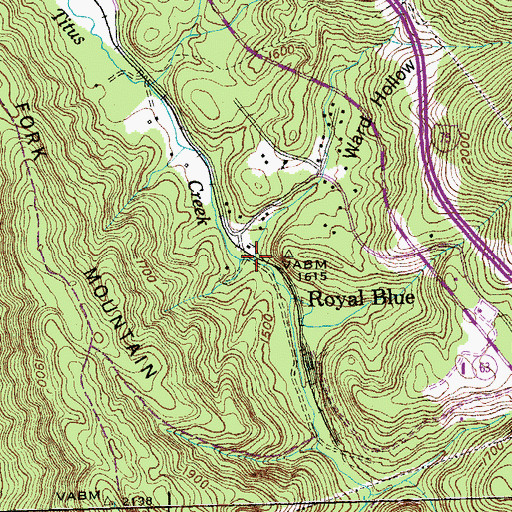 Topographic Map of Ward Hollow, TN