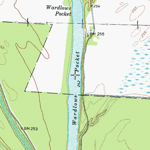 Topographic Map of Wardlows Pocket, TN
