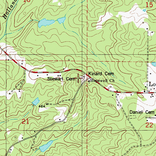 Topographic Map of Stewart Cemetery, AL