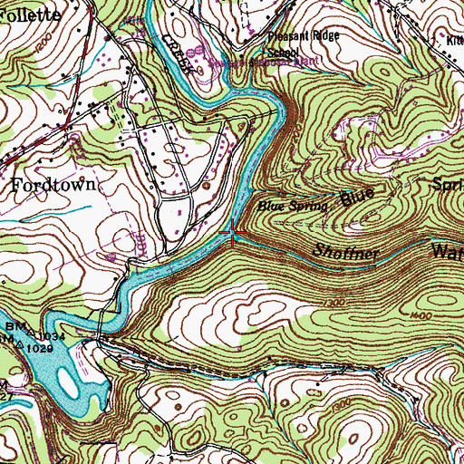 Topographic Map of Water Branch Hollow, TN