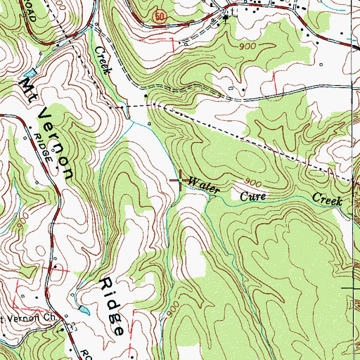 Topographic Map of Water Cure Creek, TN