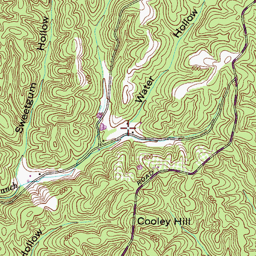 Topographic Map of Water Hollow, TN