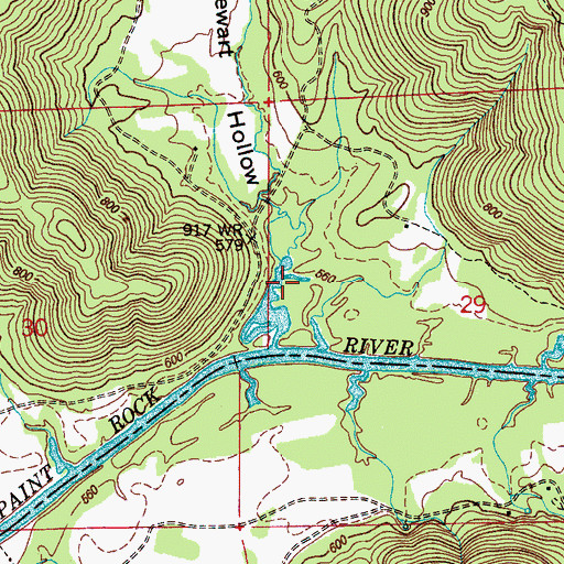 Topographic Map of Stewart Hollow, AL