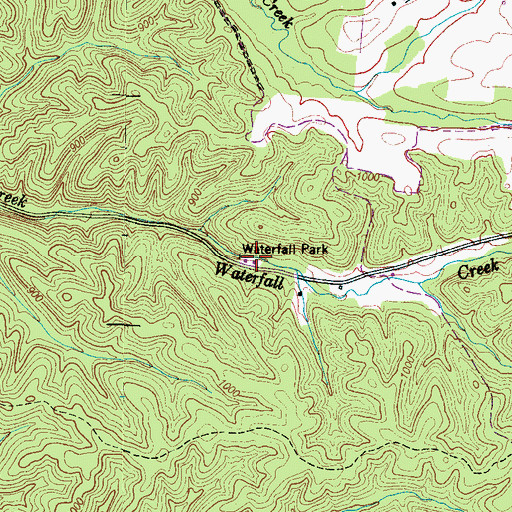 Topographic Map of Waterfall Park (historical), TN