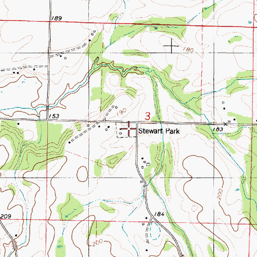 Topographic Map of Stewart Park, AL