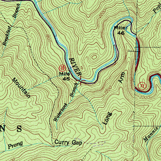 Topographic Map of Watertank Branch, TN