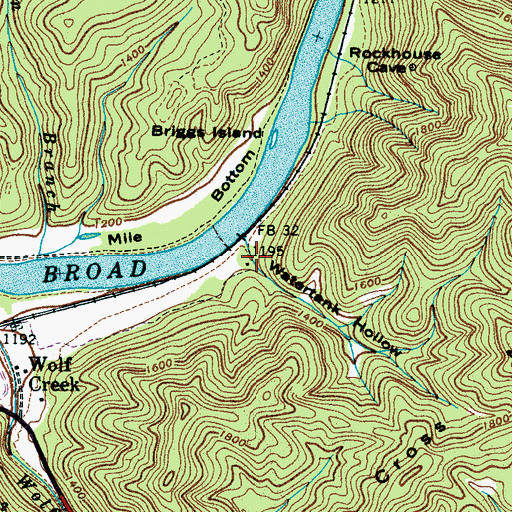 Topographic Map of Watertank Hollow, TN