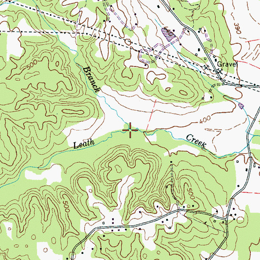 Topographic Map of Watkins Branch, TN