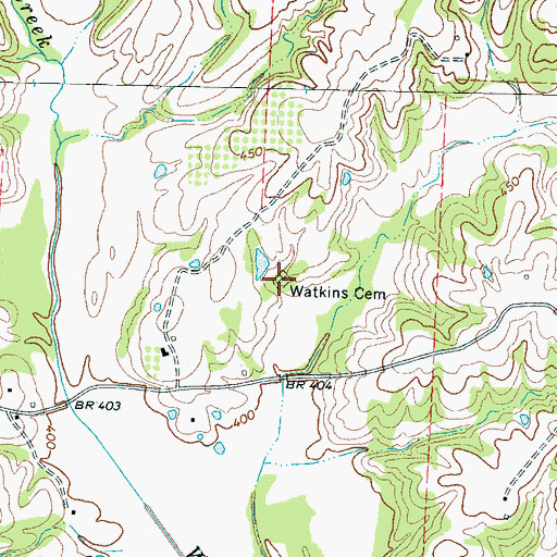 Topographic Map of Watkins Cemetery, TN