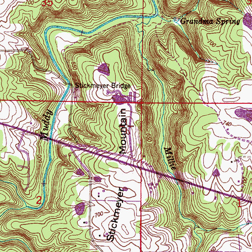 Topographic Map of Stickmeyer Mountain, AL