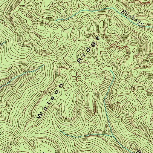 Topographic Map of Watson Ridge, TN