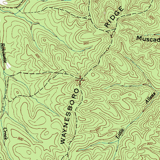 Topographic Map of Waynesboro Ridge, TN
