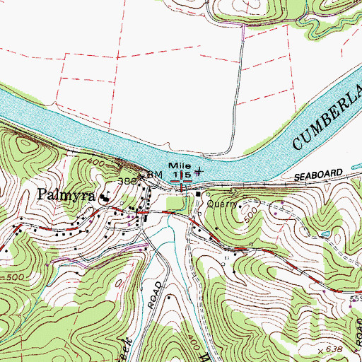 Topographic Map of Weaver Creek, TN