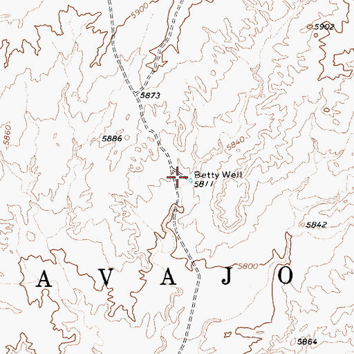 Topographic Map of Betty Well, AZ