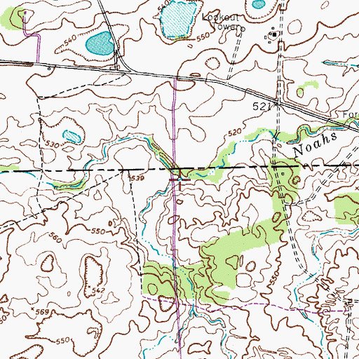 Topographic Map of Weavers Creek, TN
