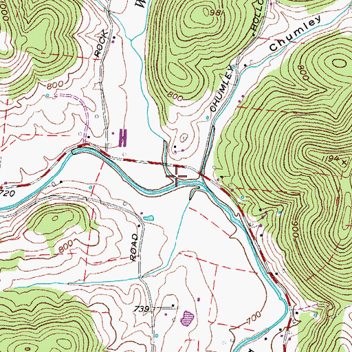 Topographic Map of Webb Branch, TN
