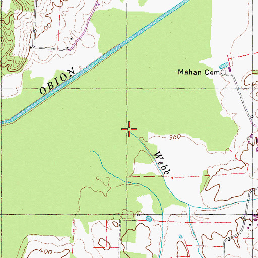 Topographic Map of Webb Branch, TN