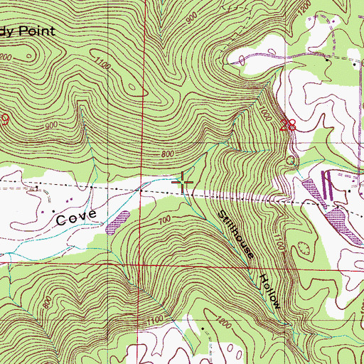 Topographic Map of Stillhouse Hollow, AL