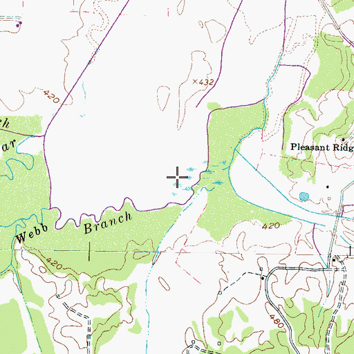 Topographic Map of Webb Branch, TN
