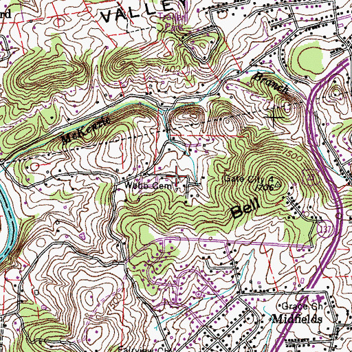 Topographic Map of Webb Cemetery, TN