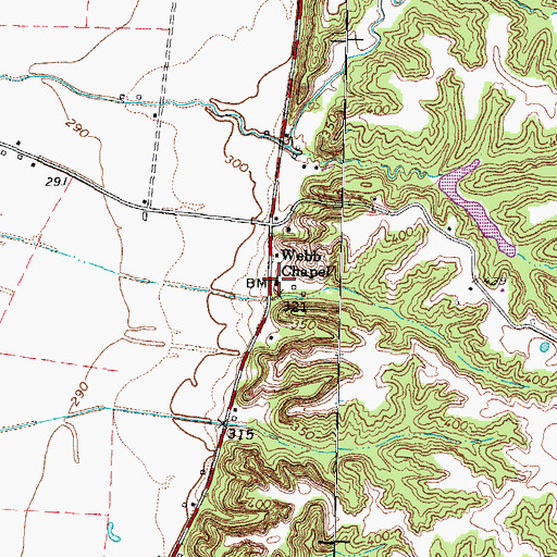 Topographic Map of Webb Chapel, TN