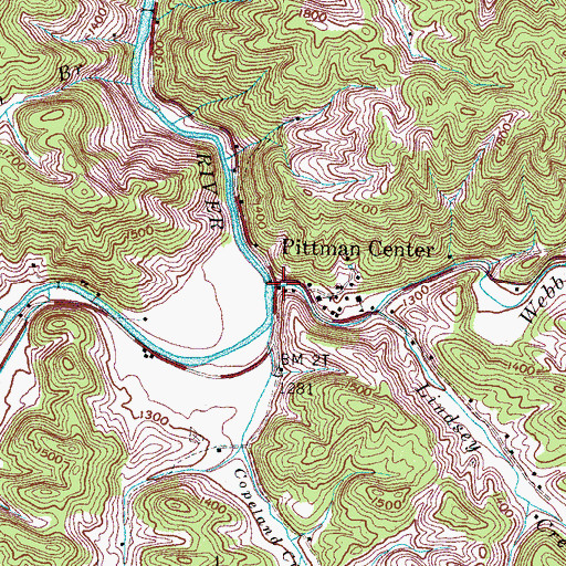 Topographic Map of Webb Creek, TN