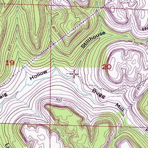 Topographic Map of Stillhouse Hollow, AL