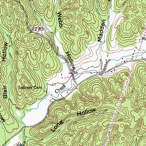 Topographic Map of Webb Hollow, TN