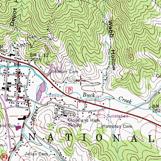 Topographic Map of Webb Hollow, TN
