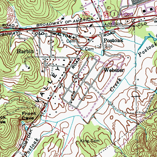 Topographic Map of Webster, TN