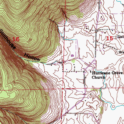 Topographic Map of Stillhouse Hollow, AL