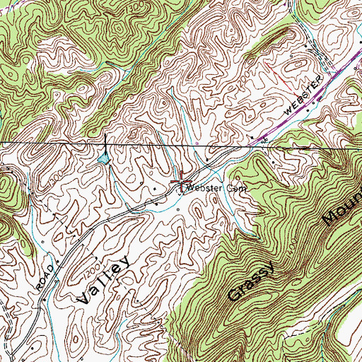 Topographic Map of Webster Cemetery, TN