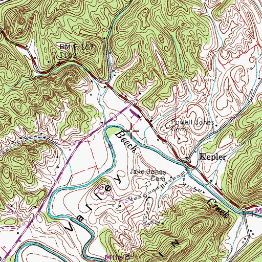 Topographic Map of Webster Valley, TN