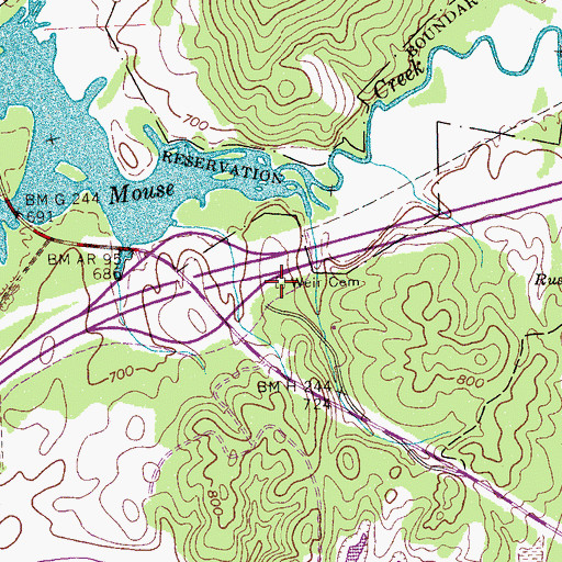 Topographic Map of Weir Cemetery, TN