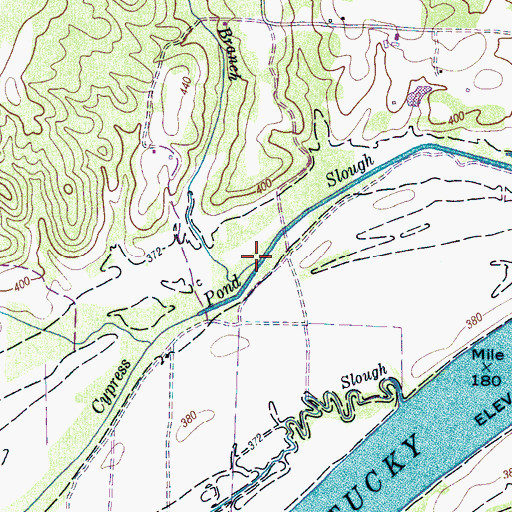 Topographic Map of Welch Branch, TN