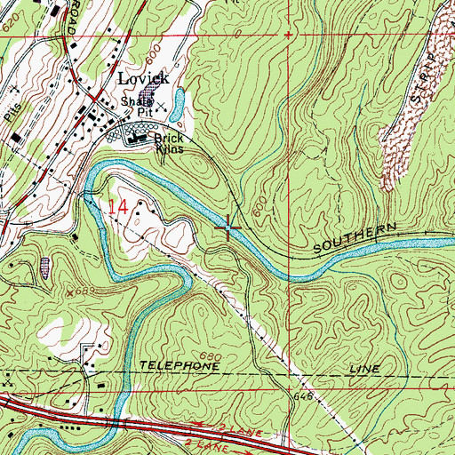Topographic Map of Stinking Creek, AL