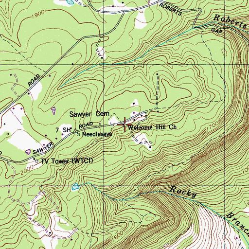 Topographic Map of Welcome Hill Church, TN