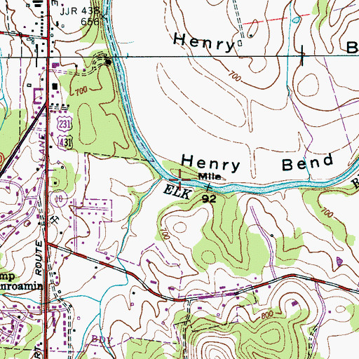 Topographic Map of Wells Creek, TN