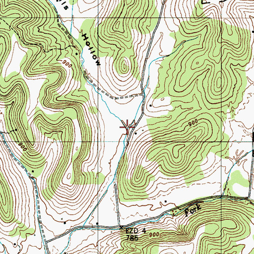 Topographic Map of Wells Hollow, TN