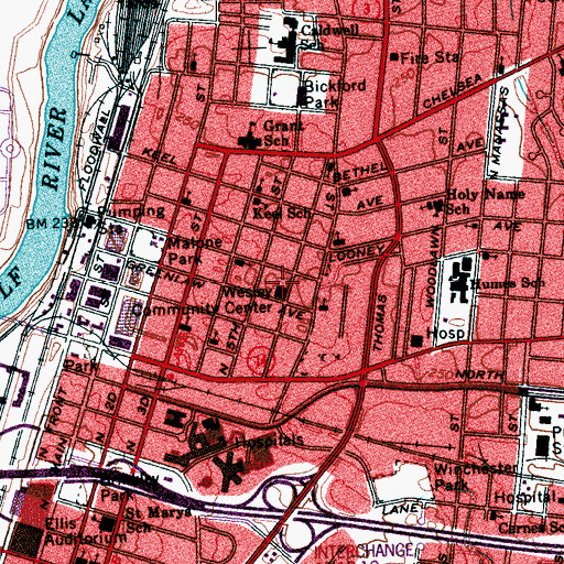 Topographic Map of Wesley Community Center, TN