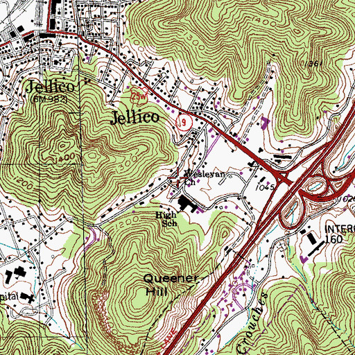 Topographic Map of Wesleyan Church, TN