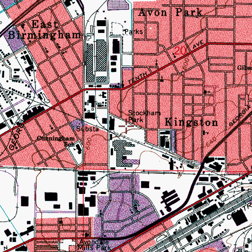Topographic Map of Stockham Park, AL