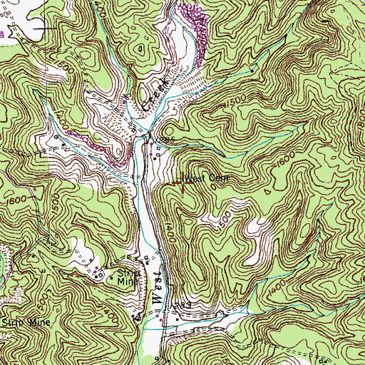 Topographic Map of West Cemetery, TN