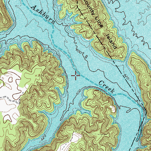 Topographic Map of West Fork Ashburn Creek, TN