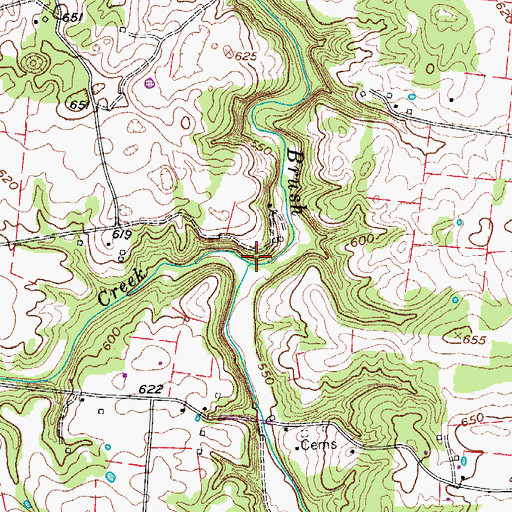 Topographic Map of West Fork Creek, TN