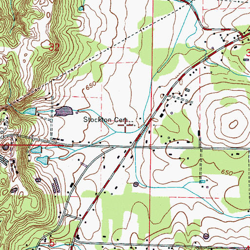 Topographic Map of Stockton Cemetery, AL
