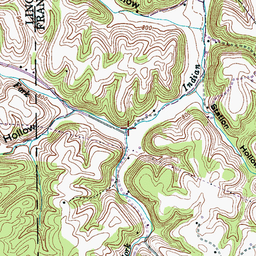 Topographic Map of West Fork Indian Creek, TN