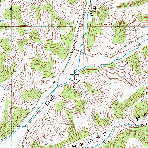 Topographic Map of West Fork Leatherwood Creek, TN