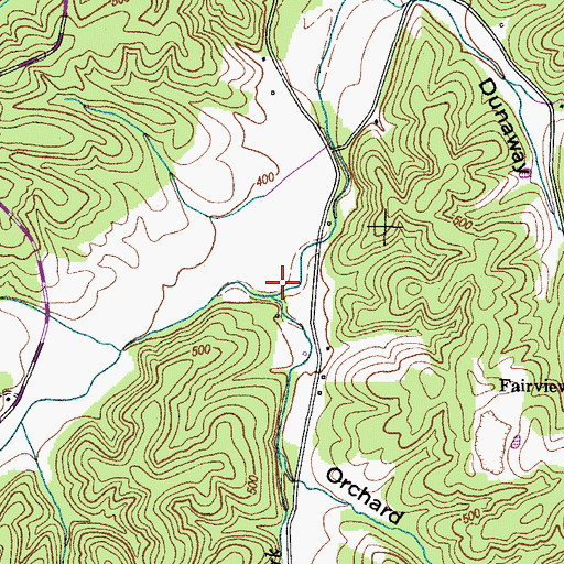Topographic Map of West Fork Lick Creek, TN