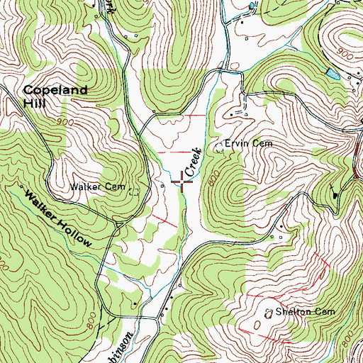 Topographic Map of West Fork Robinson Creek, TN